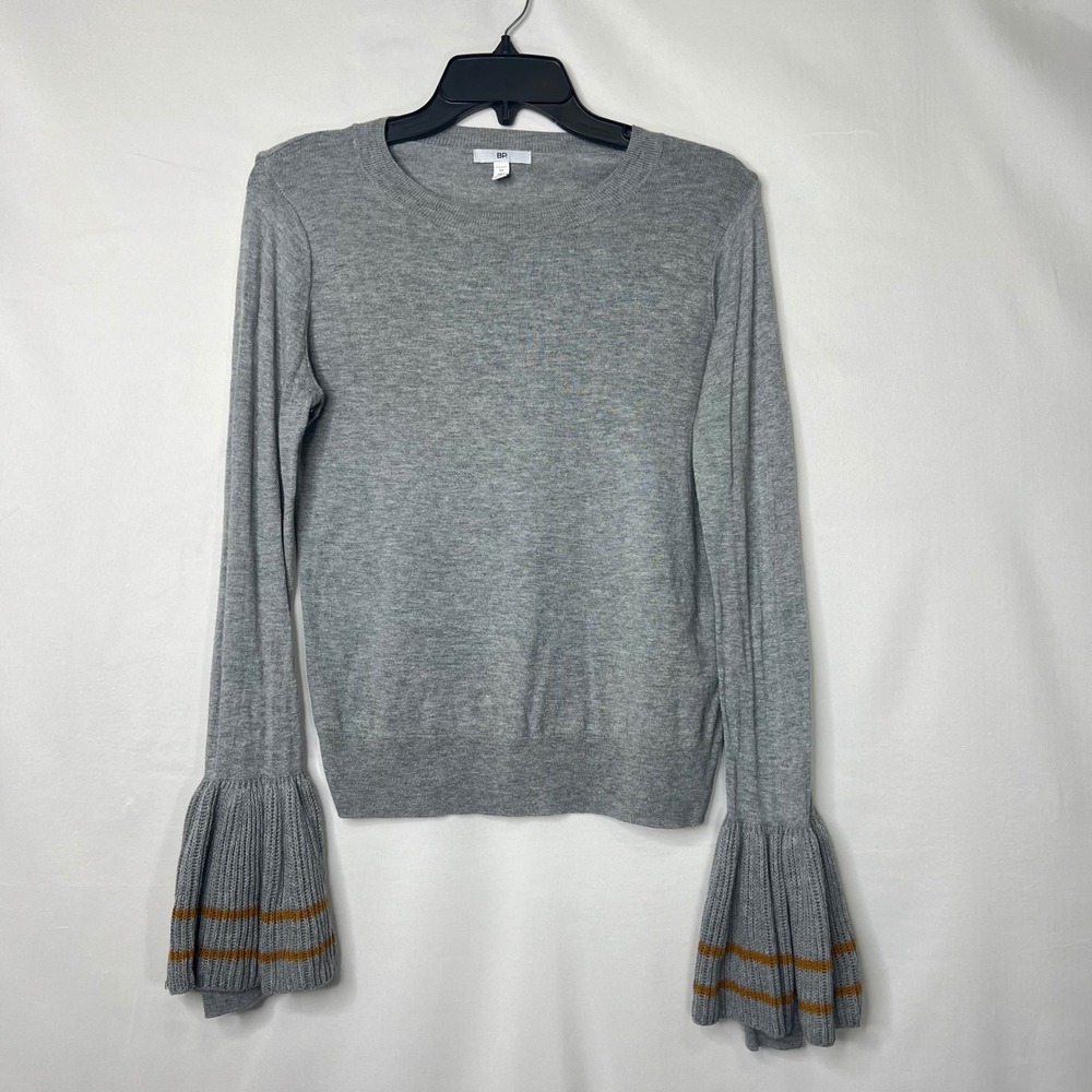 Nordstrom BP Grey Bell Sleeve Sweater M Whimsical Romantic Whimsigoth Fairy Y2K